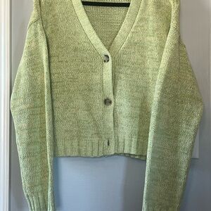 NWOT LOFT Spring Green Knit Button-Up Cardigan